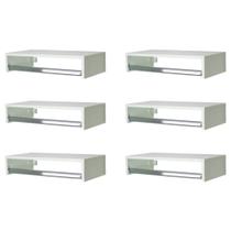 Kit 6 Araras Roupas Cabideiro Prateleira 60x20x25 Cm Mdf Kit 6 Araras Roupas Cabideiro Prateleira 60x20x25 Cm Mdf