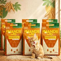 Kit 6 Areia Gato Mandii 15,6Kg MAndioca Fibra Super Fina