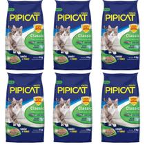 Kit 6 Areias Sanitárias Para Gatos Kelco Pipicat Classic 4kg