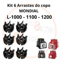 Kit 6 Arrastes para COPO de liquidificador Mondial Turbo / L850 / L900 / L1000 / L1100 / L1200