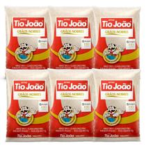 Kit 6 Arroz Branco Tio João Grãos Nobres Tipo 1 1kg