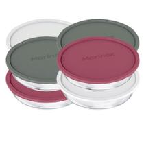 Kit 6 Assadeira Redonda 2,4L com Tampa Sortidas Marinex