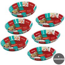 Kit 6 Assadeira Vidro Oval 2,4L + 3,2L Nadir Figueiredo