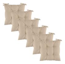 Kit 6 Assentos Almofada 4 Furos Futton Cadeira Poltrona Sofa Pallet Fitas Amarrar Futon 40x40-liso
