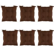 Kit 6 Assentos Futton Almofada 4 Furos De Cadeira Poltrona Futon 40x40-liso