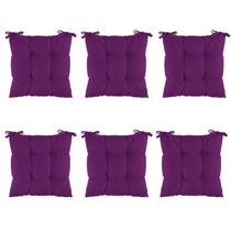 Kit 6 Assentos Futton Almofada 4 Furos De Cadeira Poltrona Futon 40x40-liso