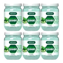 Kit 6 Baba de Quiabo para Cabelo Hidratação e Brilho Contra Danos 220ml Soft Hair