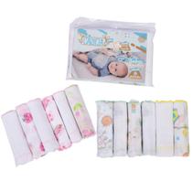 Kit 6 Babete Toalha Paninho Boca Bebê 100% Algodão Minasrey