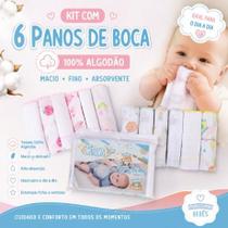 Kit 6 Babete Toalha Paninho Boca Bebê 100% Algodão Minasrey