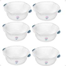 Kit 6 Bacia Multiuso Transparente Plástico 8,6 Litros Alça