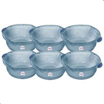 Kit 6 Bacia Plastica Para Limpeza e Uso Geral Hydrus Azul 5L Sanremo