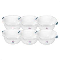 Kit 6 Bacia Plastica Para Limpeza e Uso Geral Hydrus Transparente 5L Sanremo