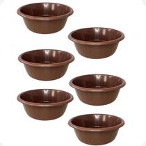 Kit 6 Balde Bacia Frisada S/ Alça Multiuso de Plástico 15 L