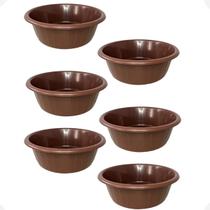 Kit 6 Balde Bacia Frisada S/ Alça Multiuso De Plástico 15 L Kit 6 Balde Bacia Frisada S/ Alça Multiuso De Plástico 15 L