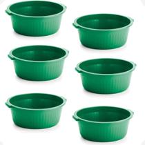 Kit 6 Balde Bacia Multiuso de Plástico canelada 12 Litros