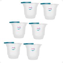 Kit 6 Balde Multiuso Hydrus 8,5 litros Transp. 29x26 Cm