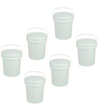 Kit 6 Balde Plástico Alimentício C/ Tampa e Alça 22 Litros Kit 6 Balde Plástico Alimentício C/ Tampa e Alça 22 Litros