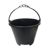 Kit 6 Balde Plástico Preto 12L C/ Pegador no Fundo -Brasipla Kit 6 Balde Plástico Preto 12L C/ Pegador no Fundo -Brasipla