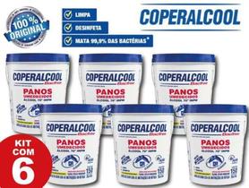 Kit 6 Baldes 900 Panos Umedecido Coperalcool Álcool 70 INPM