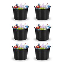 Kit 6 Baldes Cesto Flexível C/ Alça 15L Preto-Fersil