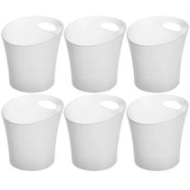 Kit 6 Baldes de Gelo 4,5L Plástico Transparente 23,5cm com Alça Bebidas Champanhes Espumantes