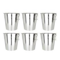 Kit 6 Baldes de Gelo 4L em Aço Inox Champagne Long Necks Festas e Bares Kit 6 Baldes de Gelo 4L em Aço Inox Champagne Long Necks Festas e Bares