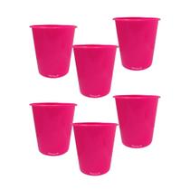 Kit 6 Baldes De Pipoca Rosa 1L - Polipropileno