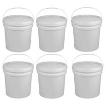Kit 6 Baldes Plástico Industrial 20 Litros C/Tampa Hermético