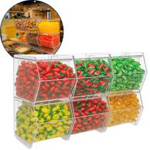 Kit 6 Baleiro Doces Balas Display Balcão Bancada Expositor Acrílico Transparente Lojas Kit 6 Baleiro Doces Balas Display Balcão Bancada Expositor Acrílico Transparente Lojas