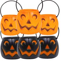 Kit 6 Baleiros Abóbora Halloween Decoração Dia das Bruxas - Pais e filhos