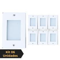 Kit 6 Balizador de Embutir Escada Parede Branco 4x2 Alumínio