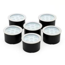 Kit 6 Balizador Spot Led Chão 20w Embutir Inox Estrutura Preto Kit 6 Balizador Spot Led Chão 20w Embutir Inox Estrutura Preto