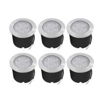Kit 6 Balizadores LED 7W Embutir IP67 3000K Iluminação Decorativa de Alta Resistência para Ambientes Externos