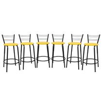 Kit 6 Banco Para Balcão Ilha Bistrô Banqueta Flórida Preta 60cm Bar Cozinha Gourmet Área de Lazer Piscina Kit 6 Banco Para Balcão Ilha Bistrô Banqueta Flórida Preta 60cm Bar Cozinha Gourmet Área de Lazer Piscina