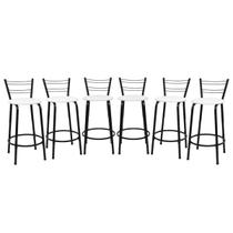 Kit 6 Banco Para Balcão Ilha Bistrô Banqueta Flórida Preta 60cm Bar Cozinha Gourmet Área de Lazer Piscina Kit 6 Banco Para Balcão Ilha Bistrô Banqueta Flórida Preta 60cm Bar Cozinha Gourmet Área de Lazer Piscina