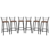 Kit 6 Banco Para Balcão Ilha Bistrô Banqueta Flórida Preta 60cm Bar Cozinha Gourmet Área de Lazer Piscina Kit 6 Banco Para Balcão Ilha Bistrô Banqueta Flórida Preta 60cm Bar Cozinha Gourmet Área de Lazer Piscina