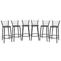 Kit 6 Banco Para Balcão Ilha Bistrô Banqueta Flórida Preta 60cm Bar Cozinha Gourmet Área de Lazer Piscina Kit 6 Banco Para Balcão Ilha Bistrô Banqueta Flórida Preta 60cm Bar Cozinha Gourmet Área de Lazer Piscina