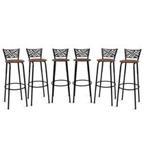 Kit 6 Bancos Altos Banquetas 80cm Eclipse Preta Ideal Cozinha Gourmet Balcão Ilha Área de Lazer Bar Itagold