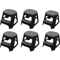Kit 6 Bancos Escada Plástico Com 2 Degraus Kit 6 Bancos Escada Plástico Com 2 Degraus