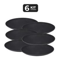 Kit 6 bandeja para garcom com antiderrapante ø 40 cm