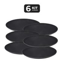 Kit 6 bandeja para garcom com antiderrapante ø 40 cm