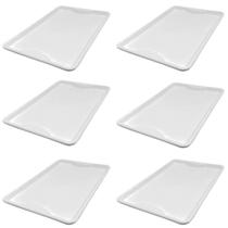 Kit 6 Bandeja Plástica Buffet Fast Food Restaurante Self Service 48x33cm - New Plastic