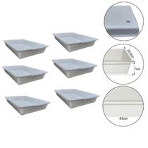 Kit 6 Bandeja Plástica Retangular 7 Lts Multiuso Organização