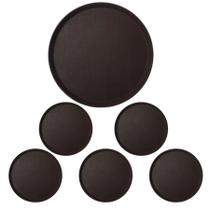 Kit 6 Bandeja Redonda Antiderrapante Garçom Restaurante 40cm Kit 6 Bandeja Redonda Antiderrapante Garçom Restaurante 40cm