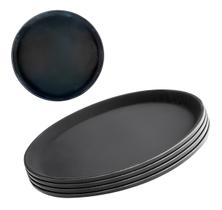 Kit 6 Bandejas Antiderrapante de Plástico 40cm para Serviço em Lanchonetes, Restaurantes e Bares