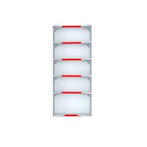 Kit 6 Bandejas Canto 202 FIT Farmacia 30/25 Branco Pe Vermelho