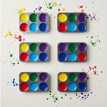 Kit 6 Bandejas De Aluminio Paleta Godê Retangular Para Pinturas Tinta Aquarela Escolar Artesanato