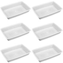 Kit 6 Bandejas de Plástico 7L Bacia Plasvale 45x30x8cm Açougue Restaurante