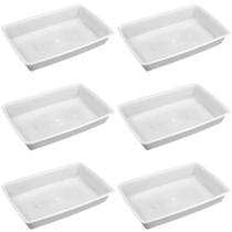 Kit 6 Bandejas de Plástico 7L Bacia Plasvale 45x30x8cm Açougue Restaurante