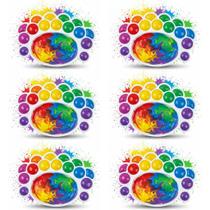 Kit 6 Bandejas De Plastico Paleta Godê 16 Cavidades Para Pinturas Tinta Aquarela Escolar Artesanato